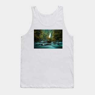 Tropic Waterfall on a Rocky River in Rain Forest Tank Top